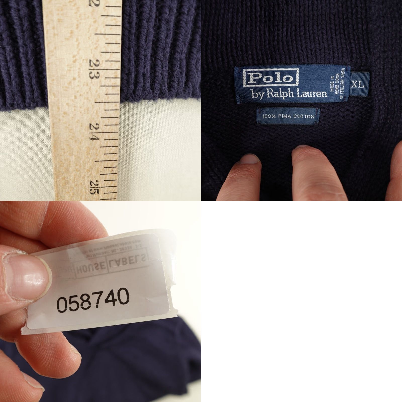 Polo Ralph Lauren VINTAGE Polo Ralph Lauren Sweater Mens XL Blue Pullover Shawl Collar 90s Size US XL / EU 56 / 4 - 8 Thumbnail
