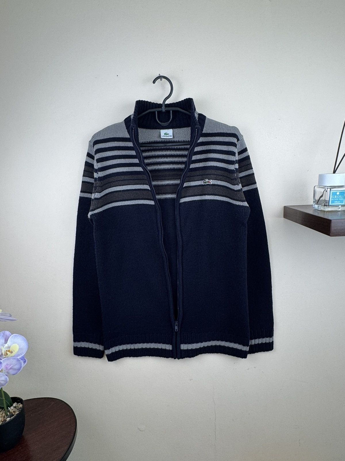 Lacoste Vintage Lacoste Knitwear Sweater S Striped Blu Gray Casual Size US S / EU 44-46 / 1 - 4 Thumbnail
