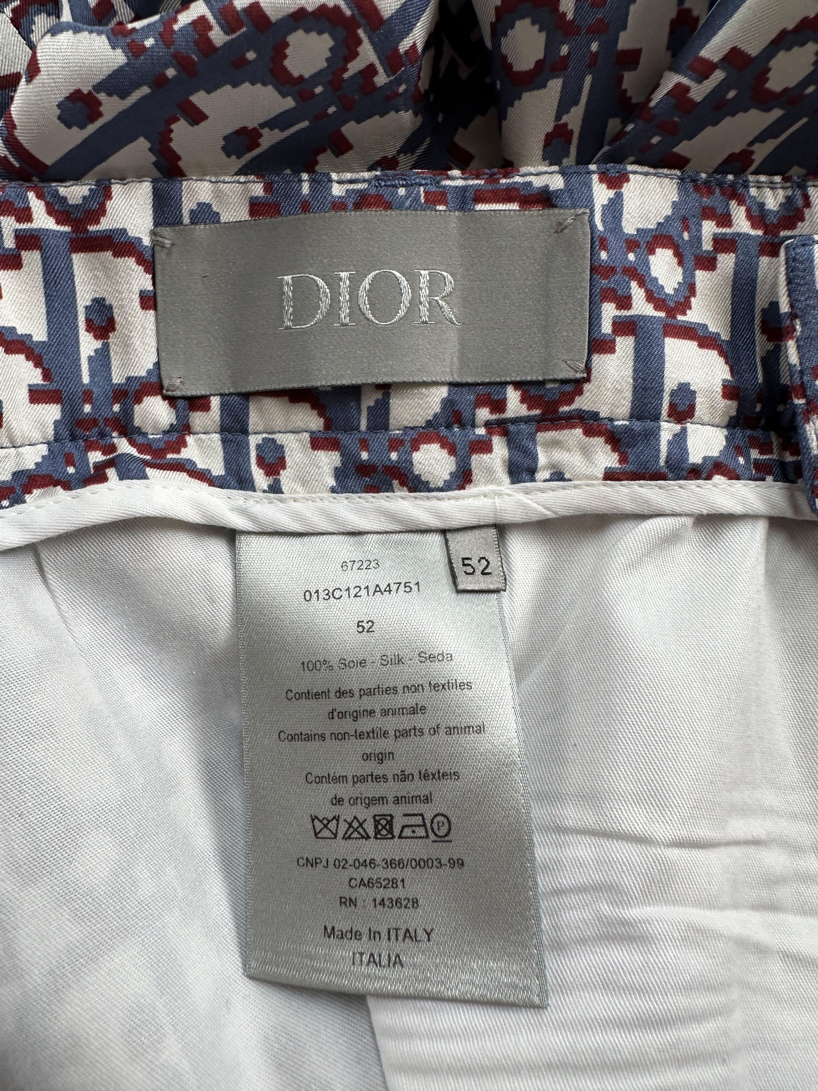 Dior Dior Blue & Red Oblique Bermuda Shorts Size US 34 / EU 50 - 3 Thumbnail