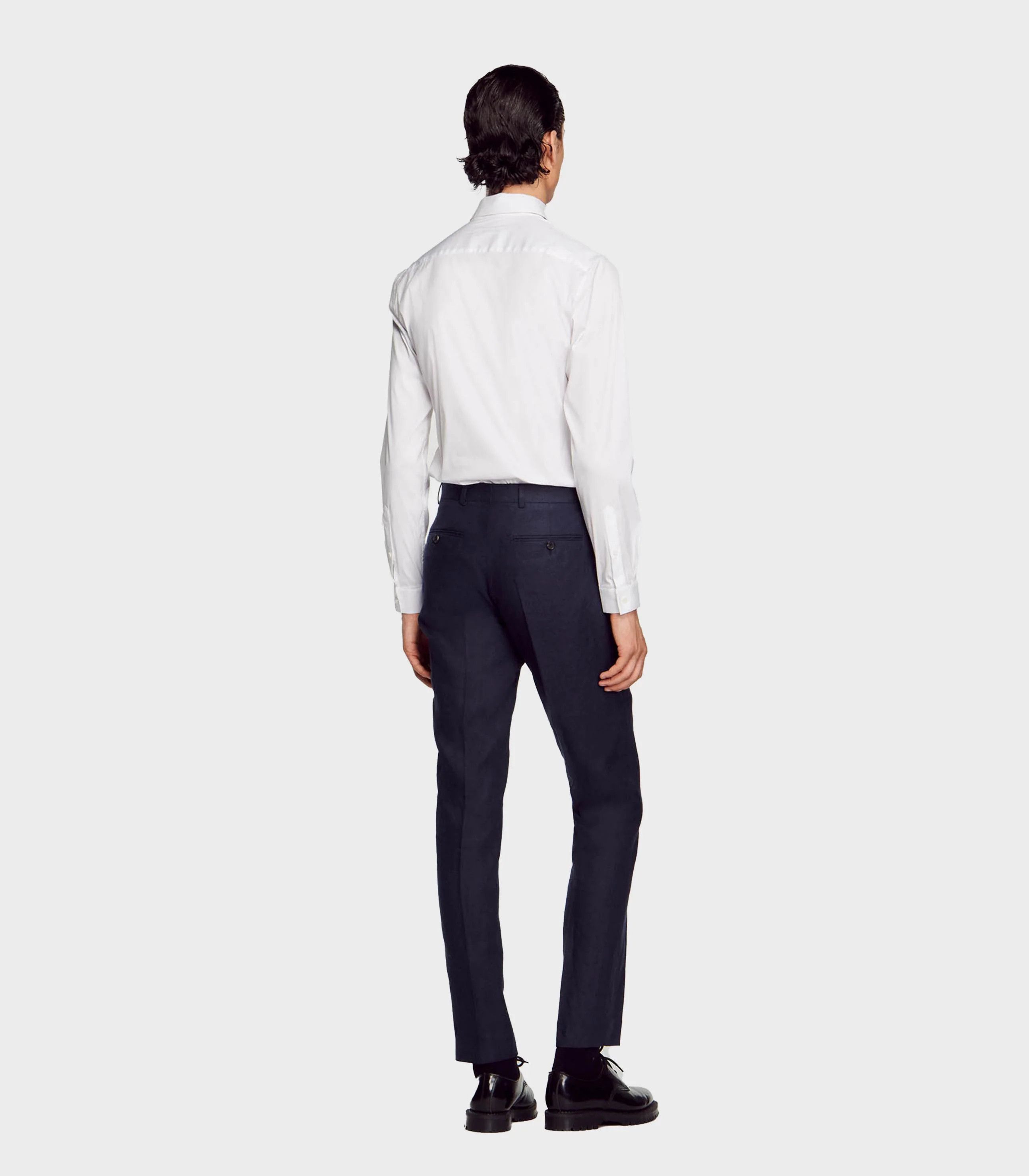 Sandro SANDRO Paris solid blue linen dress pants 42 Large Size US 34 / EU 50 - 4 Thumbnail
