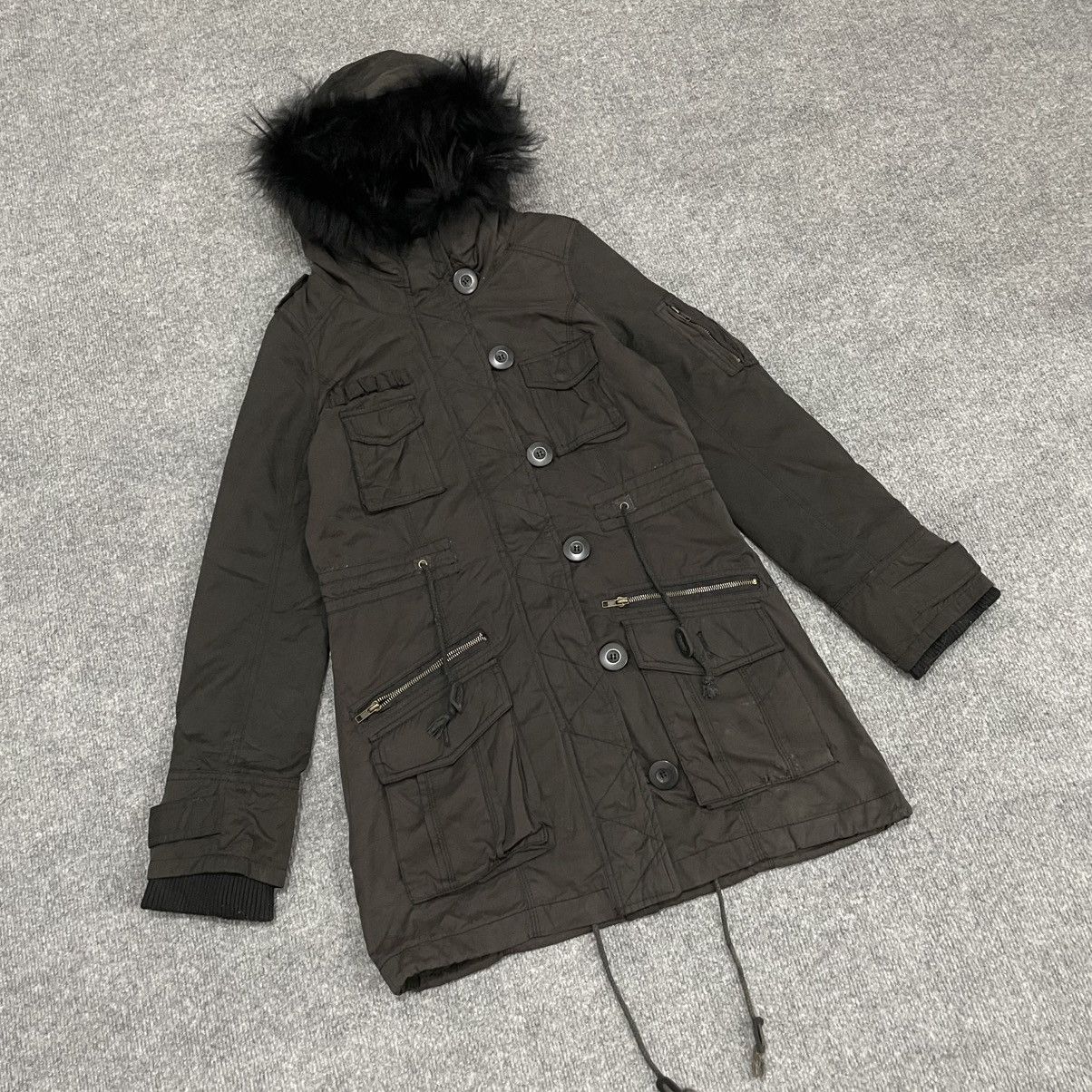 Japanese Brand Japanese Ingni Military Parka Racoon Hood Vkei Apocalypse Size US S / EU 44-46 / 1 - 2 Thumbnail