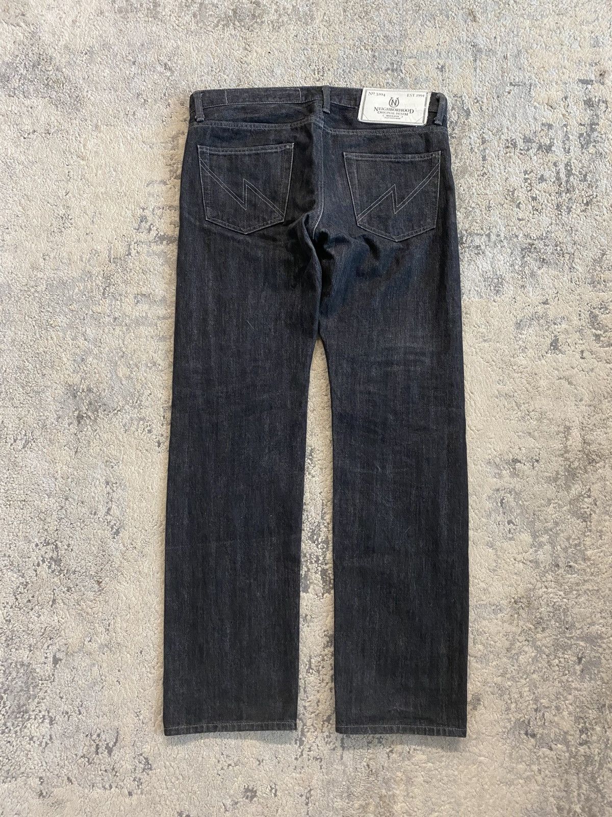 Neighborhood No.3204 Selvedge Raw Black Denim Size US 35 - 7 Thumbnail