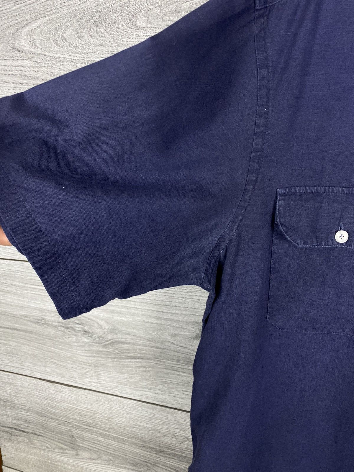 Armani Mens Vintage Armani Jeans Linen Shirt Button Up Size XL Size US XL / EU 56 / 4 - 9 Thumbnail