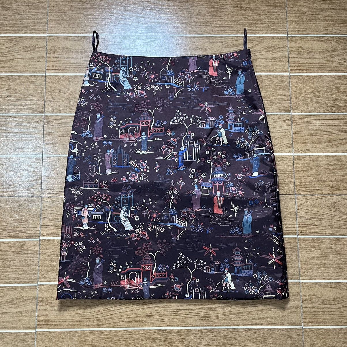 Vivienne Tam Vintage Vivienne Tam Chinese Ethnic Printed Skirt Size 31" - 1 Thumbnail