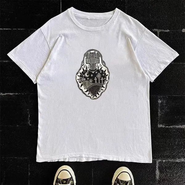 Vintage Seiko x Ran White retro cross print t-shirt Size US M / EU 48-50 / 2 - 3 Thumbnail