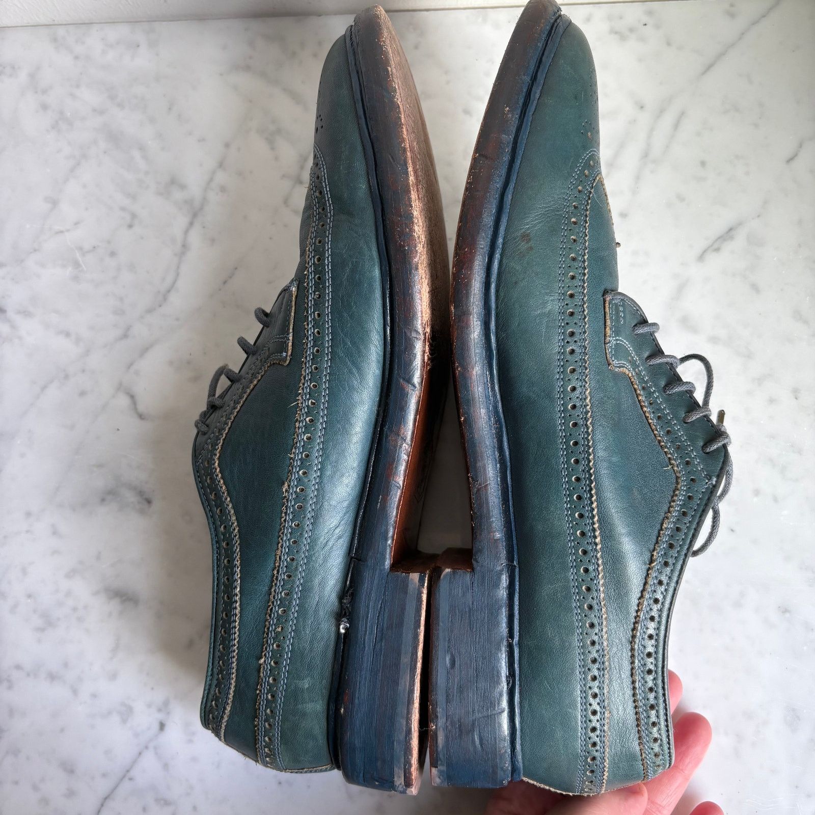 Florsheim Florsheim by Duckie Brown Teal Leather Brogue Oxfords 10.5 Size US 10.5 / EU 43-44 - 3 Thumbnail