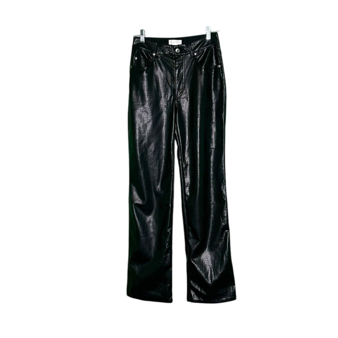 H&M H&M black faux crocodile leather straight leg pants size 4 Size 27" / US 4 / IT 40 - 9 Thumbnail