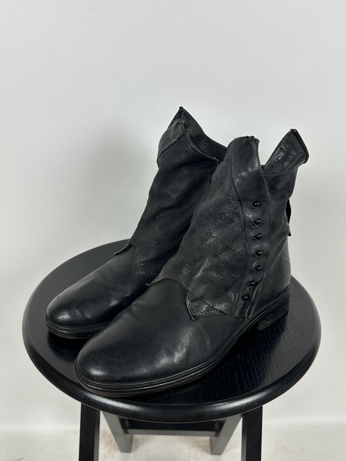 A.S.98 A.S.98. Airstep Black Leather Biker Gothic Ankle Boots Size US 9 / IT 39 - 7 Thumbnail