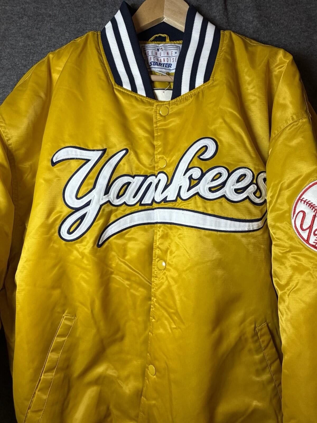 Starter RARE VTG 90s NEW YORK YANKEES STARTER JACKET YELLOW New XXL Size ONE SIZE - 6 Thumbnail