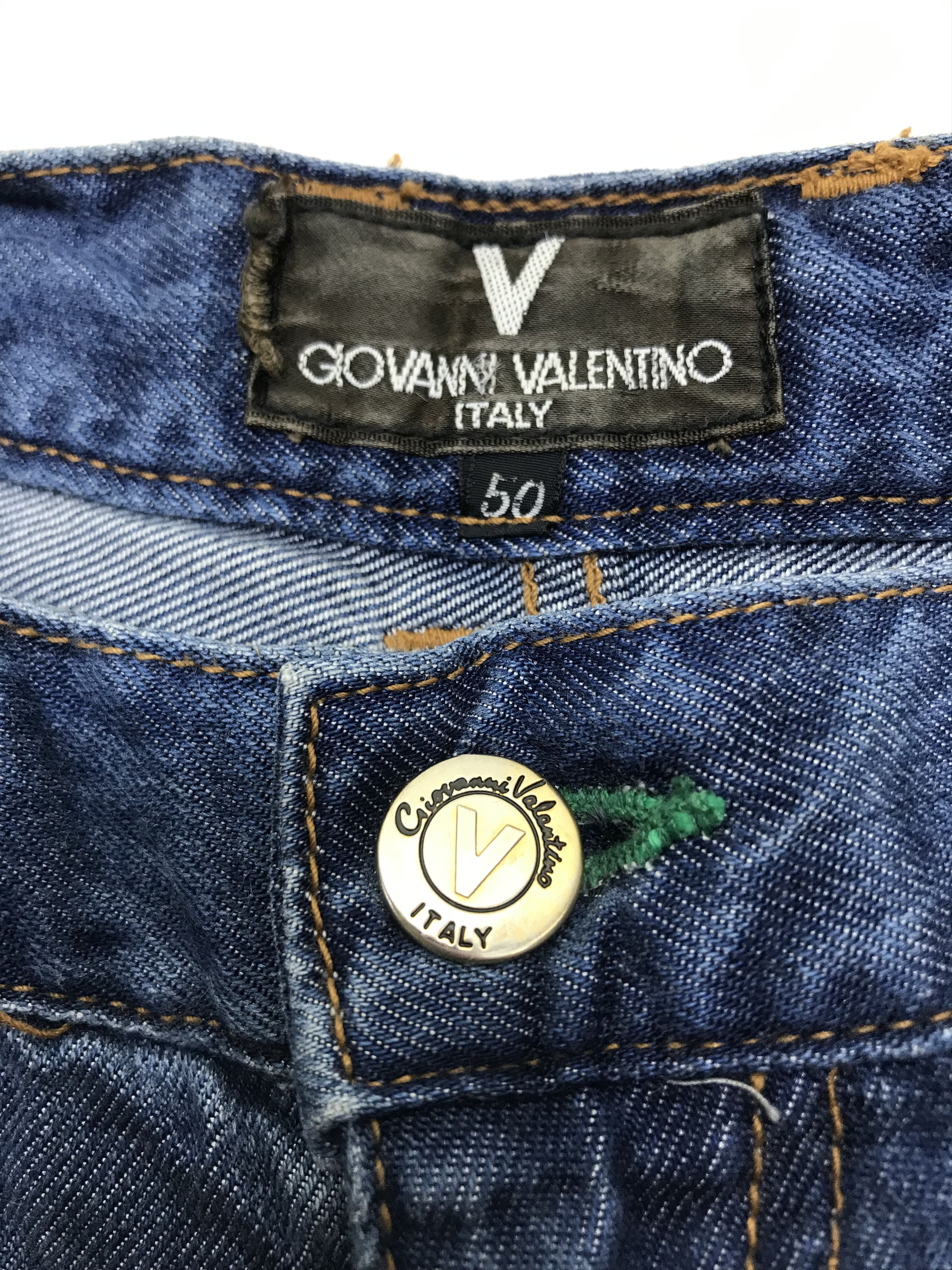 Giovanni Valentino Vintage Giovanni Valentino Embroidered Indigo Denim Pants Size US 31 - 15 Thumbnail