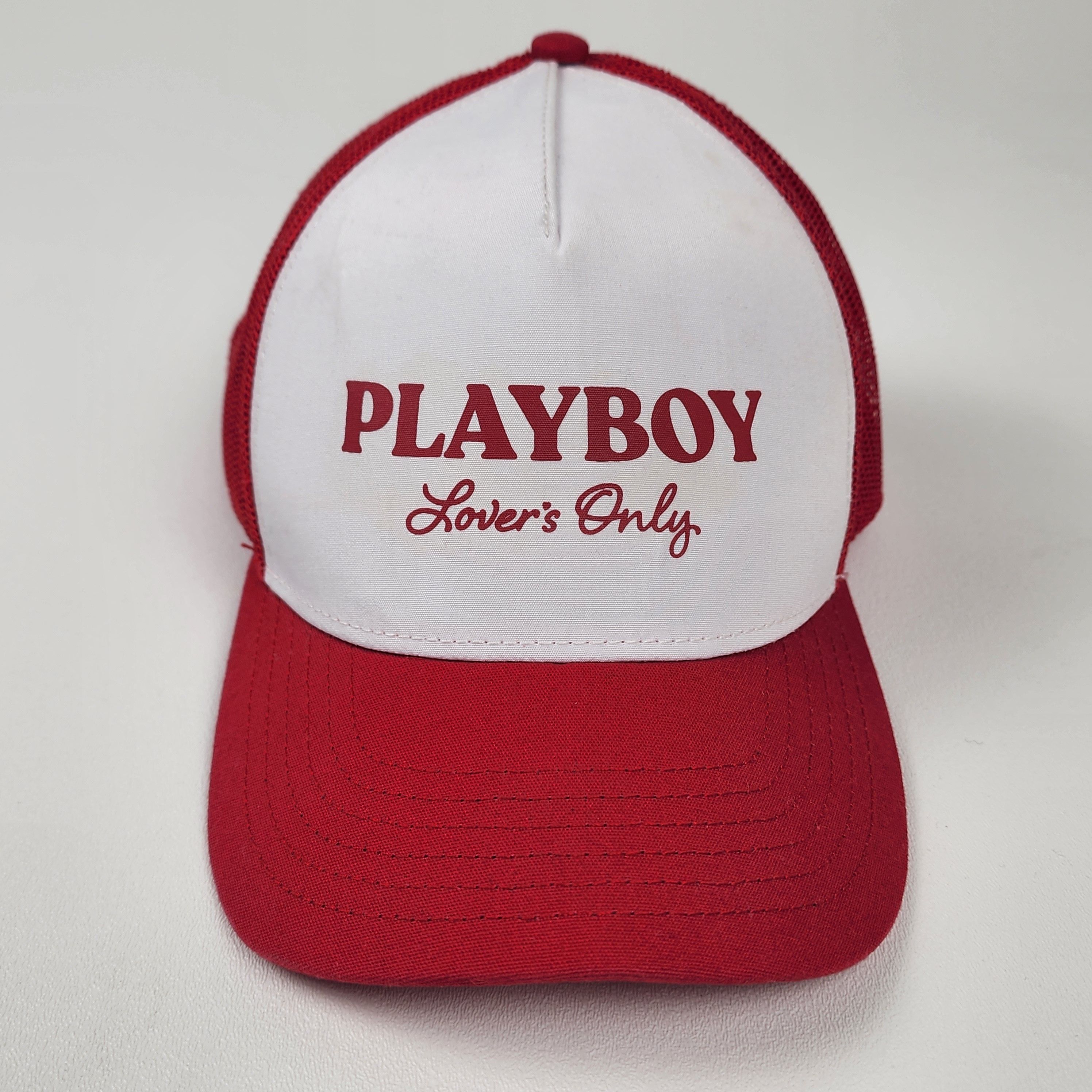 Playboy Playboy Lover’s Only Trucker Hat Y2K Red White Snapback Size ONE SIZE - 1 Thumbnail