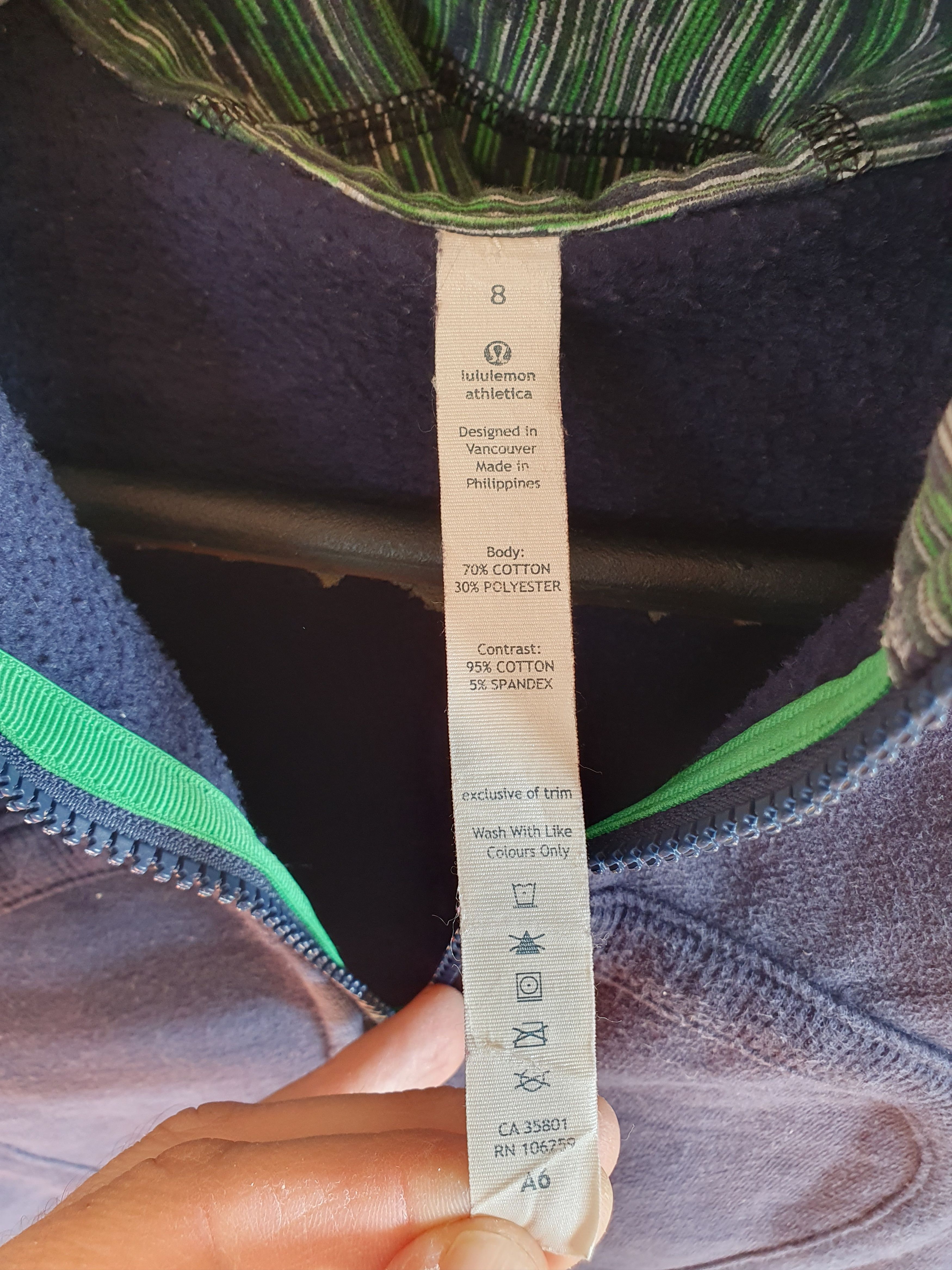 Lululemon Lululemon Scuba Jacket Blue Green Hoodie sz 8 Size M / US 6-8 / IT 42-44 - 4 Thumbnail