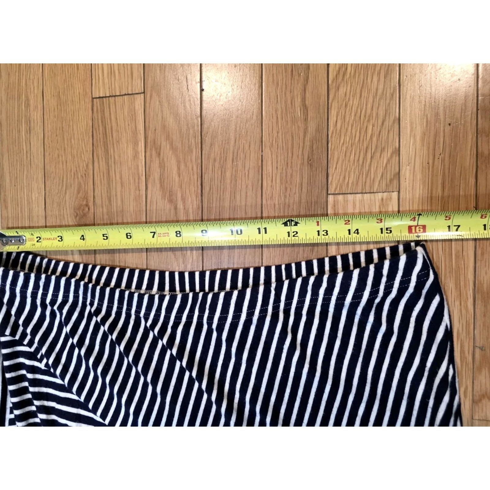 Coldwater Creek Coldwwater Creek Skirt Maxi PXL Navy Geometric Stripe Stretch Pull-on Women Size 40" / US 18 - 2 Thumbnail