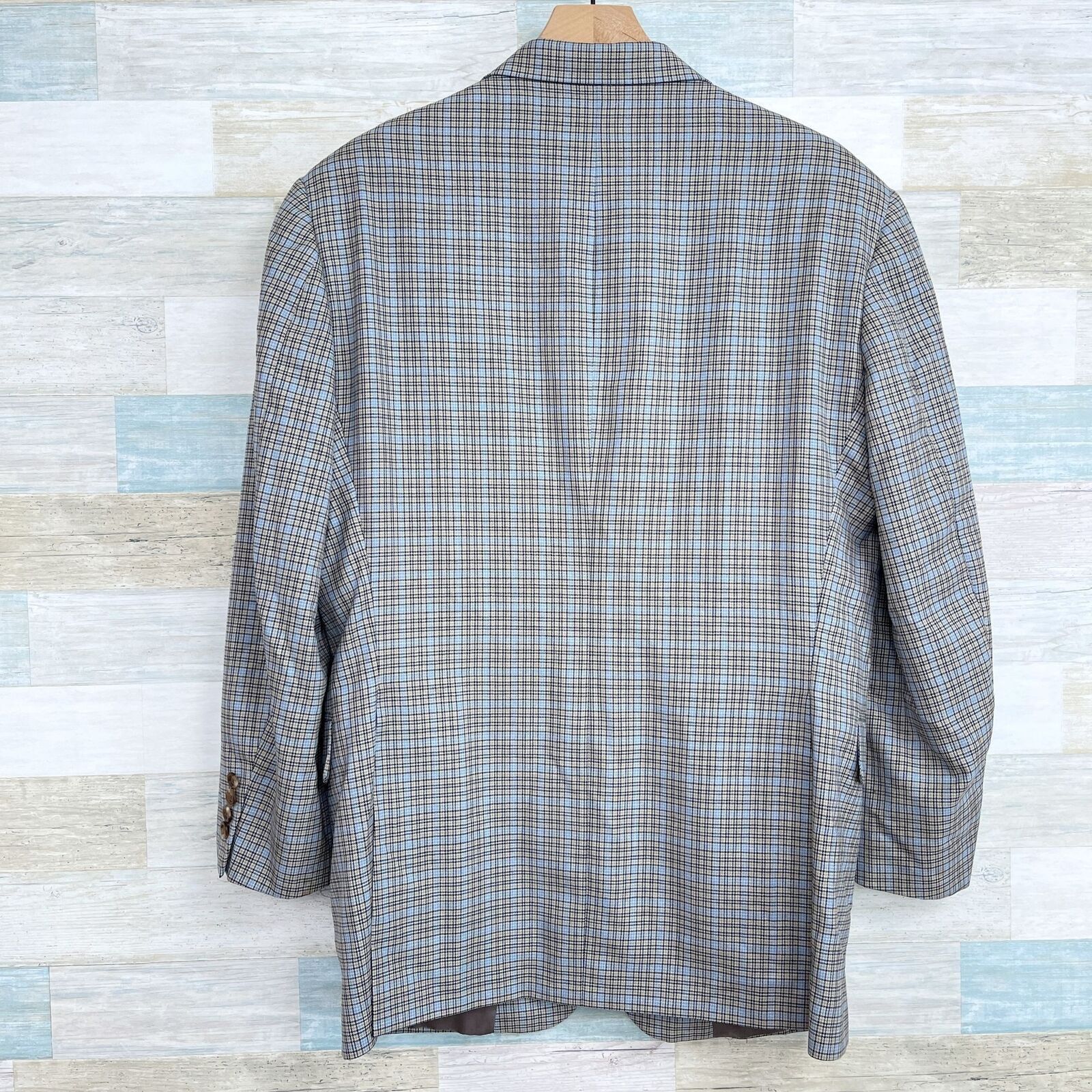 Hickey Freeman Hickey Freeman Plaid Sport Coat Gray Blue Wool Mens 40R Size 40R - 5 Thumbnail