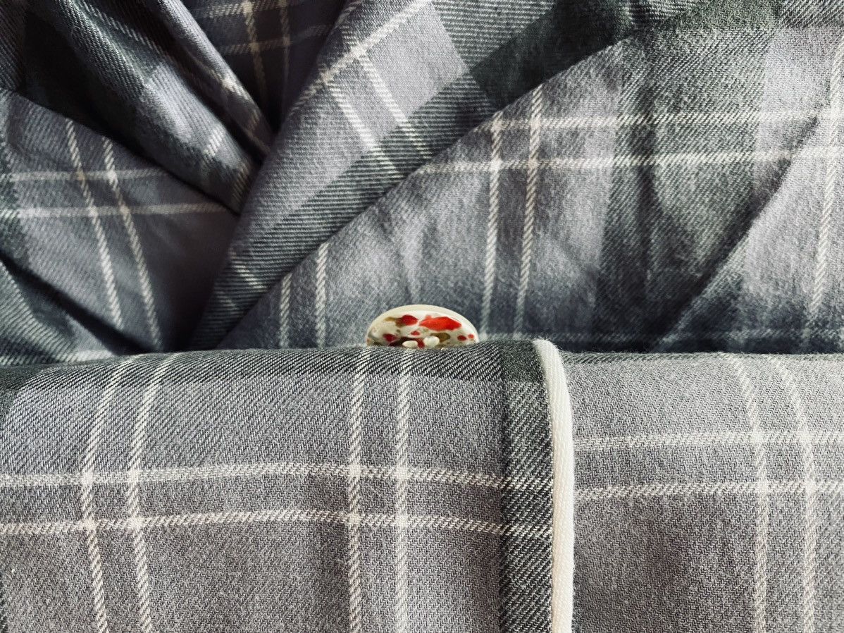 Thom Browne Thom Browne grey/lt grey flannel windowpane check top 2 NWT Size US M / EU 48-50 / 2 - 12 Thumbnail