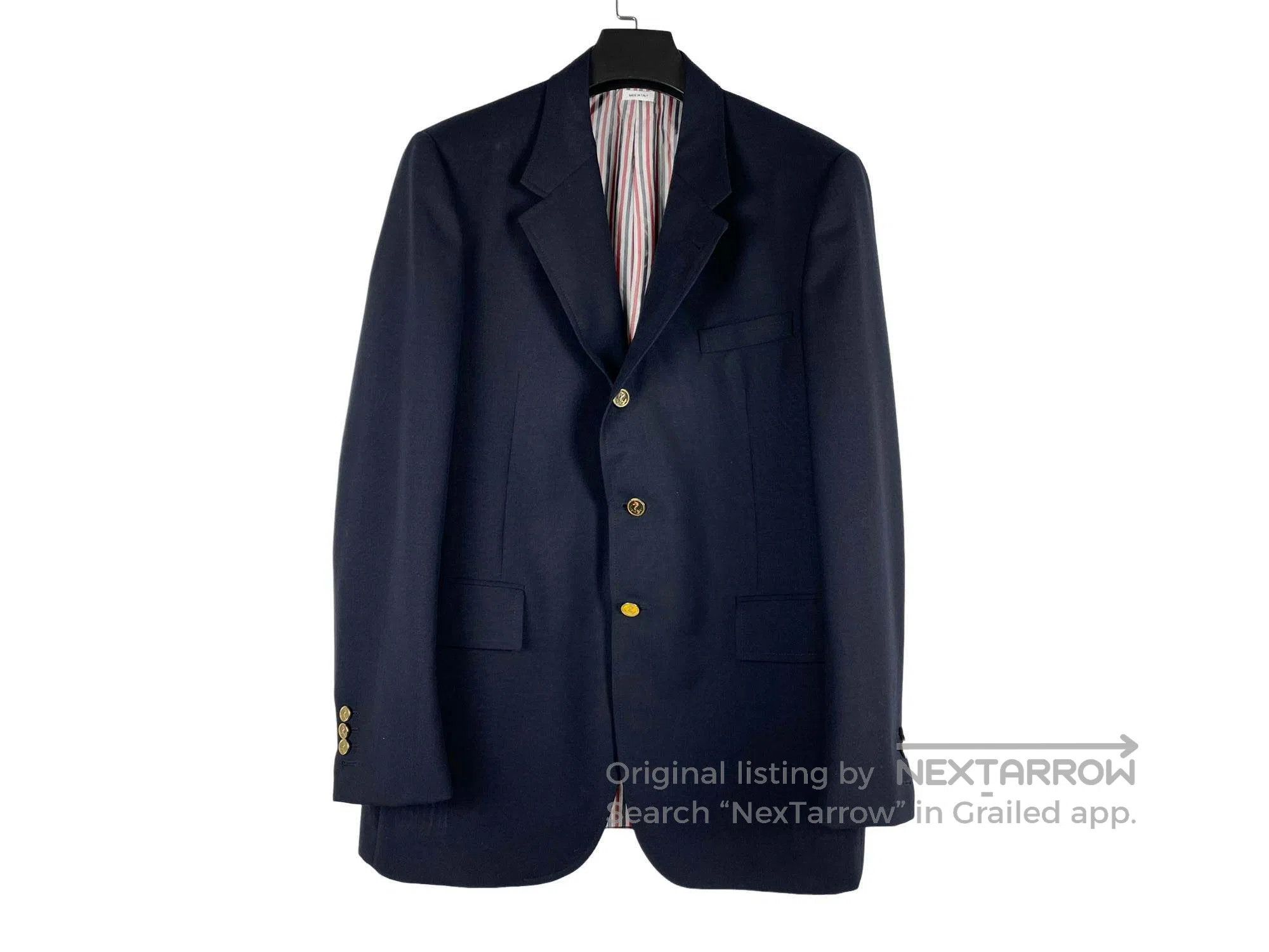 Thom Browne Thom Browne Classic Striped Golden Button Jacket Size US XL / EU 56 / 4 - 1 Thumbnail