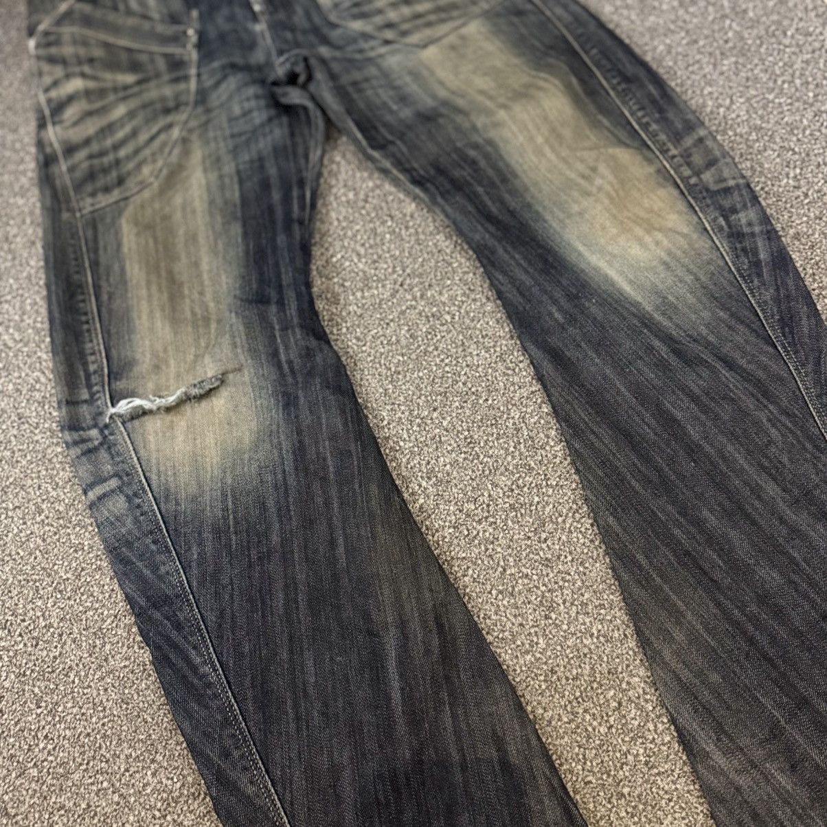 Edwin 🇯🇵 Vintage 90s Japanese Distressed Edwin Curve Black Denim Size US 31 - 7 Thumbnail