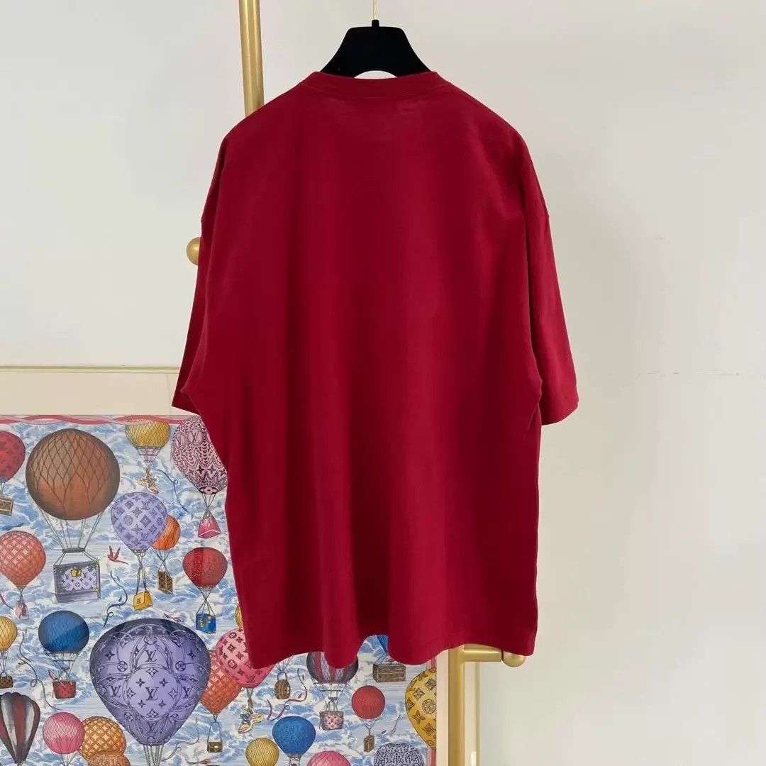 Balenciaga Balenciaga Letter Logo Red T-shirt M Size US M / EU 48-50 / 2 - 2 Thumbnail