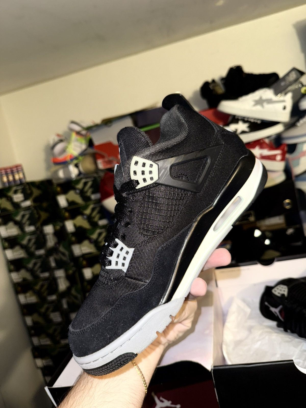 Jordan Brand Jordan retro 4 black canvas sz 8.5 Size US 8.5 / EU 41-42 - 3 Thumbnail
