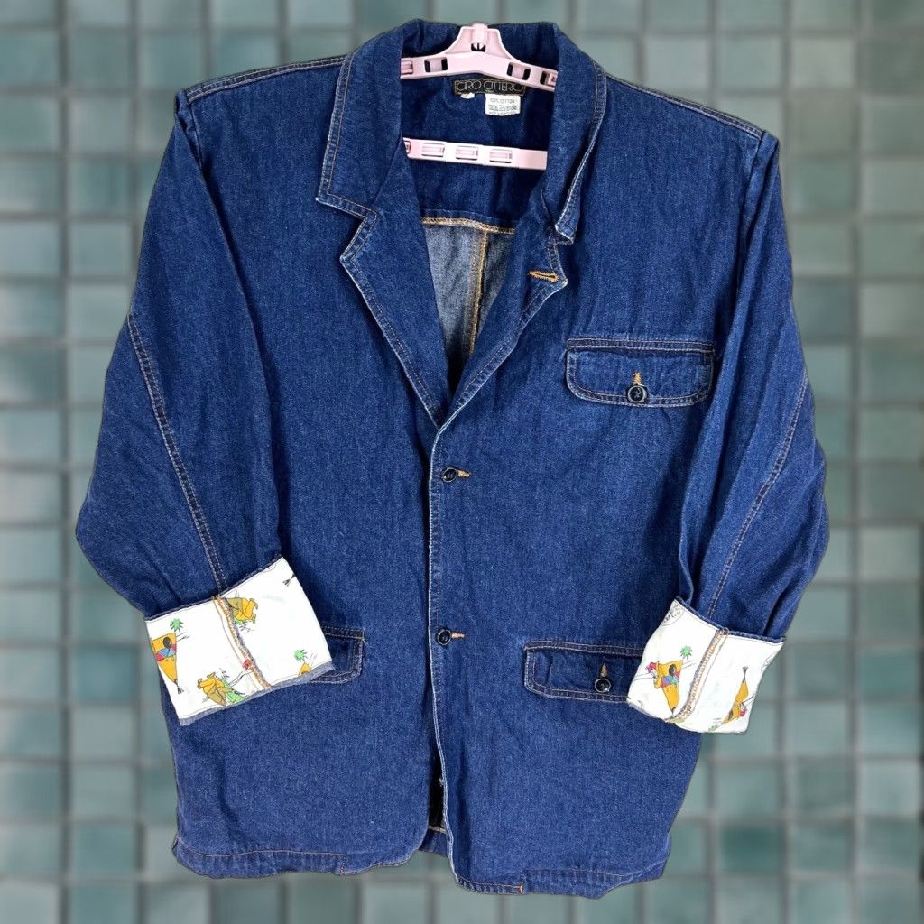 Vintage VINTAGE CIRO CITTERIO Denim Jean Jacket Men's Size S Blue Biker Southwestern Western 90s Casual Size US 29 - 1 Thumbnail