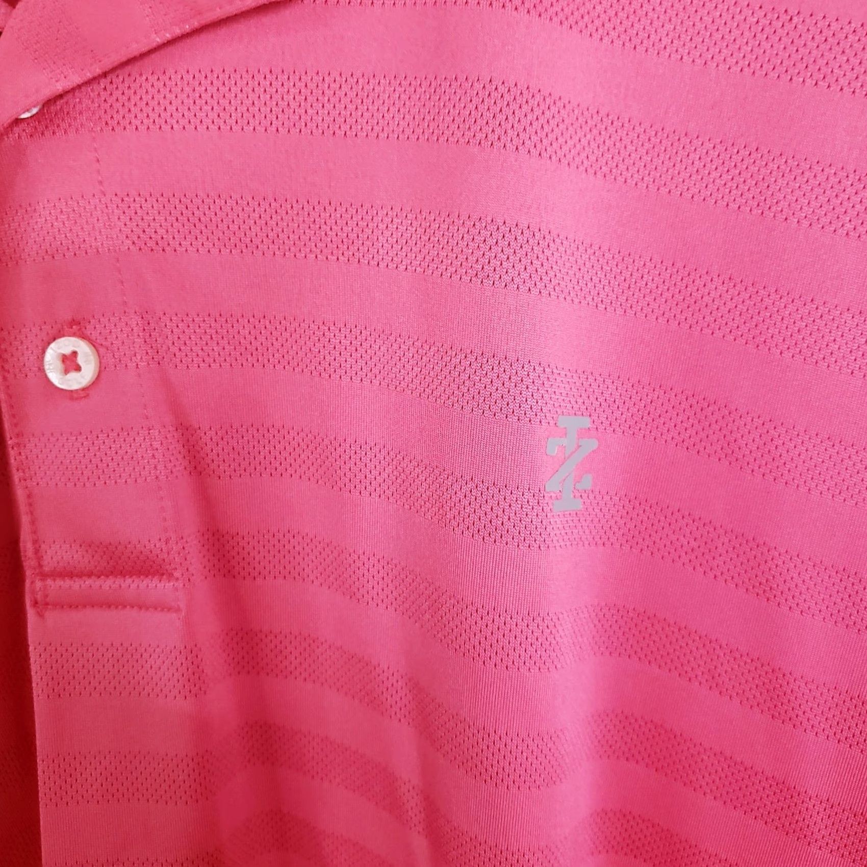 Izod IZOD Polo Shirt Mens 2XL Pink Short Sleeve Collared Geometric Embroidered Logo Classic Golf Pro Series Size US XXL / EU 58 / 5 - 4 Thumbnail