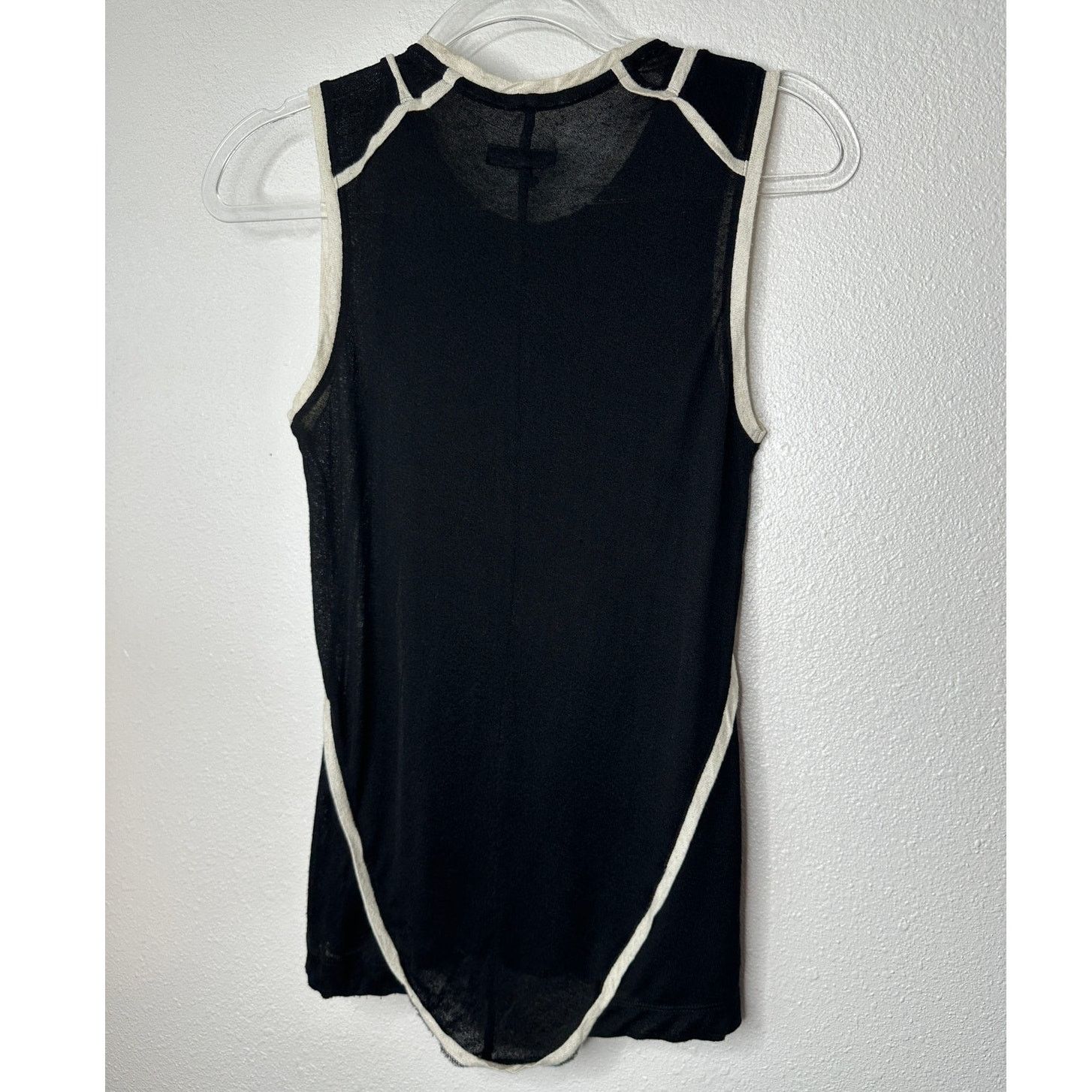 Rag & Bone Rag & Bone Black & Cream Round Neck Sleeveless Sheer Tank S Size S / US 4 / IT 40 - 6 Thumbnail