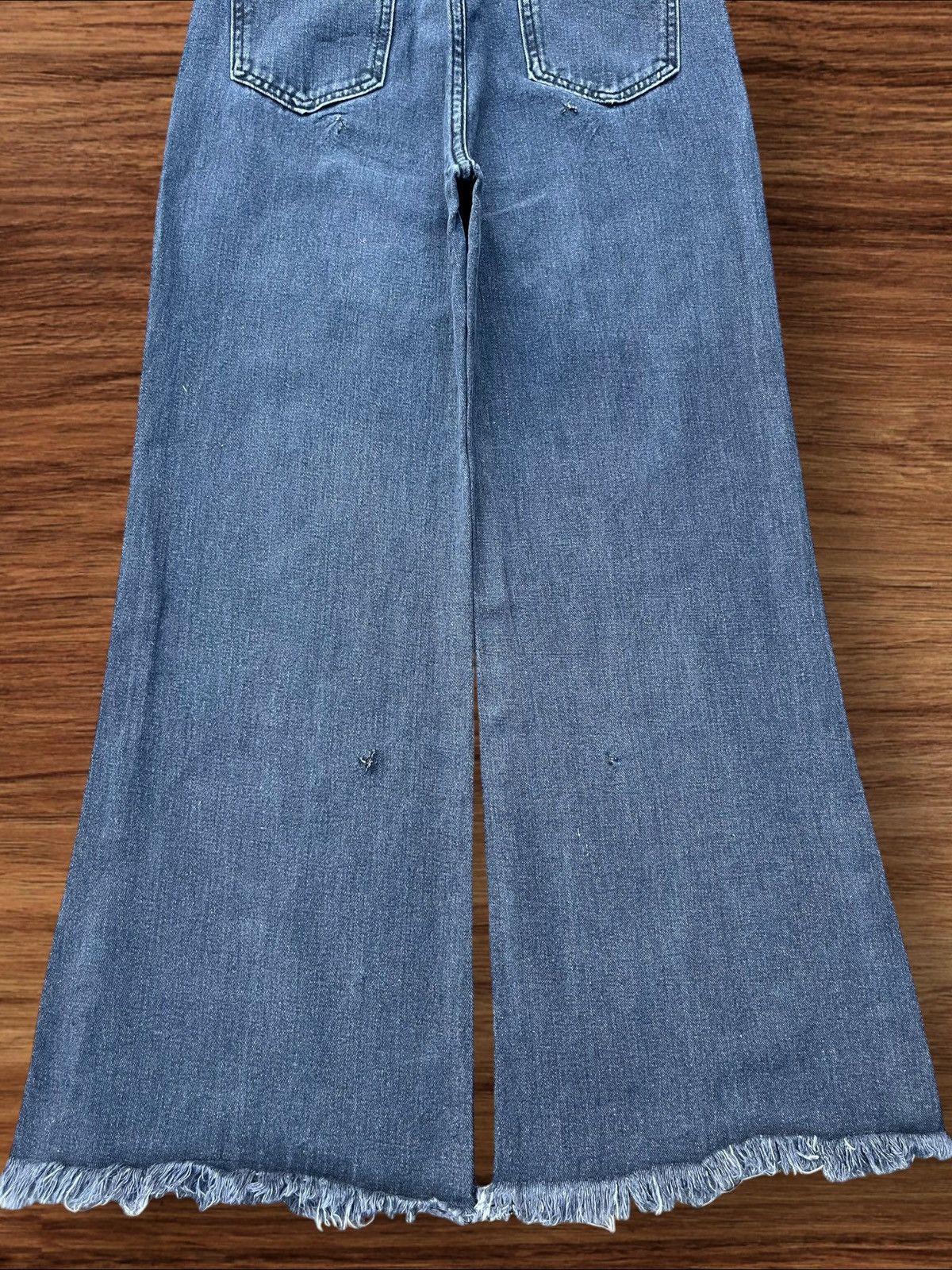 Japanese Brand Vintage Japanese Brand High Rise Baggy Frayed Wide Leg Jeans Size 25" / US 0 / IT 36 - 6 Thumbnail