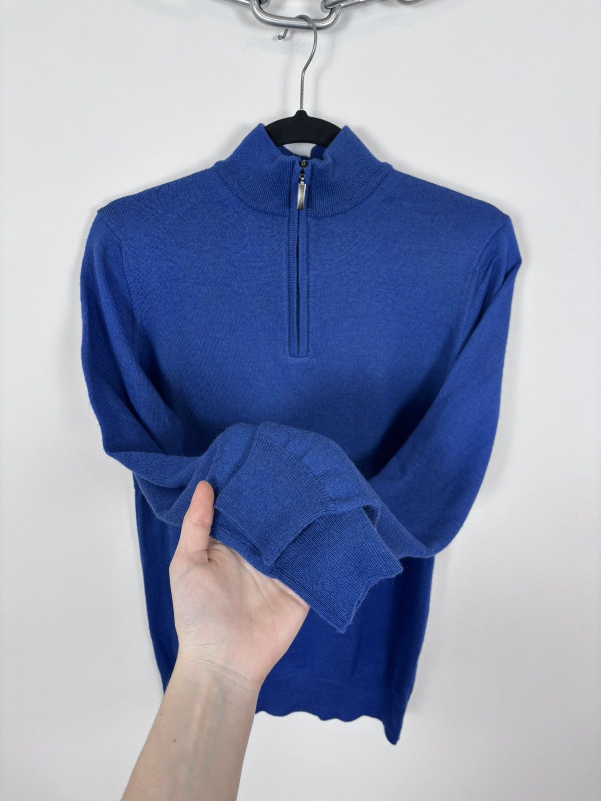Cavalli Class Roberto Cavalli Class Blue Knit Acrylic Wool 1/4 Zip Sweater Size US XS / EU 42 / 0 - 6 Thumbnail