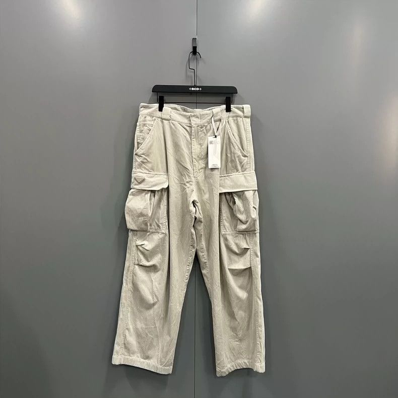 Prada Size L Corduroy triangle standard workwear pants 250
