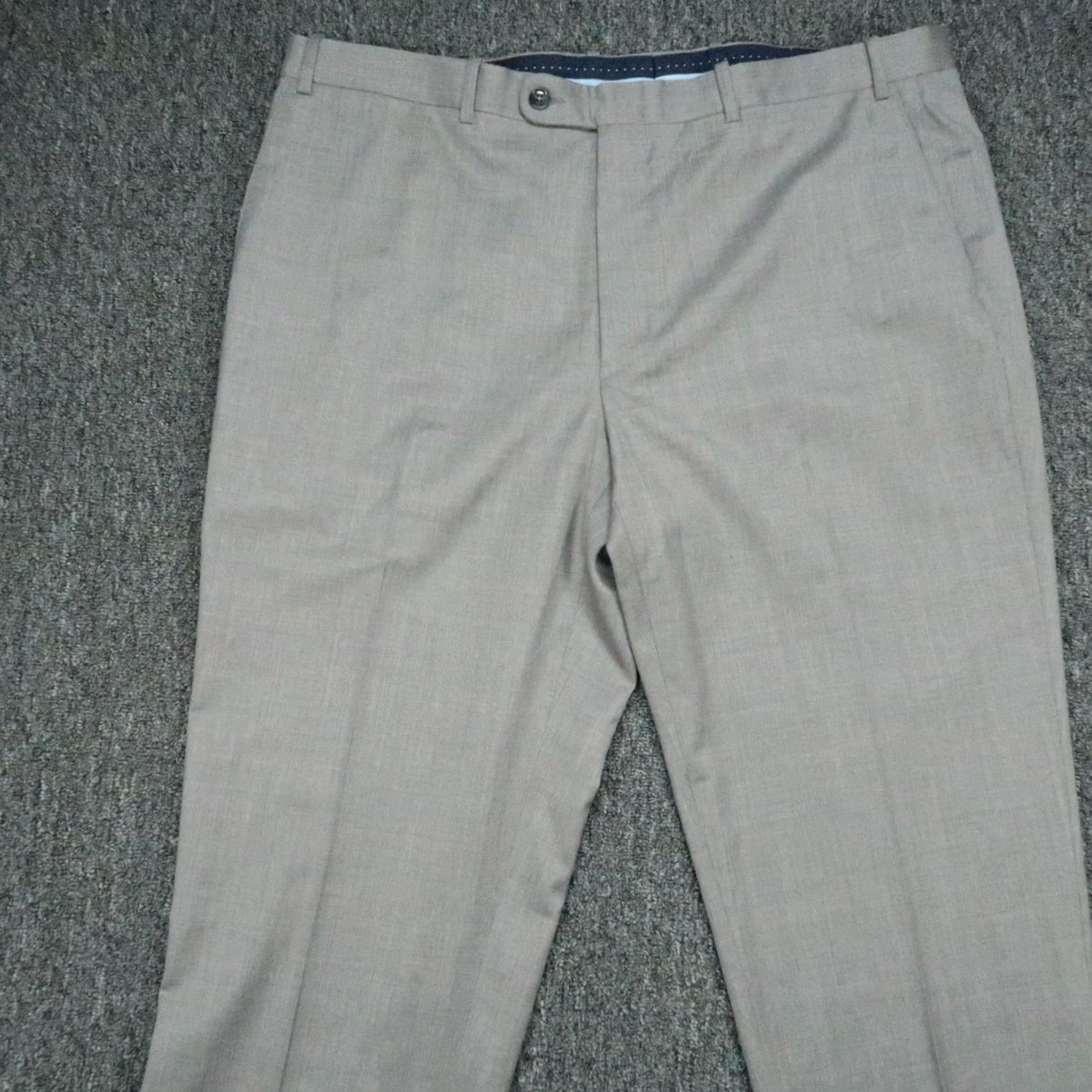 Peter Millar Peter Millar Wool Dress Pants Mens 40x31 Gray Flat Front Stretch Trousers Size US 40 / EU 56 - 2 Thumbnail