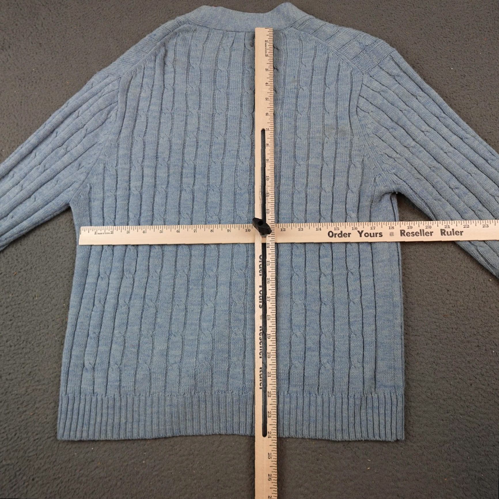 Vintage VINTAGE Cabot Sweater Mens Medium Blue Cable Knit Cardigan Made Taiwan ROC Mens Knit Cardigan Size US M / EU 48-50 / 2 - 7 Thumbnail