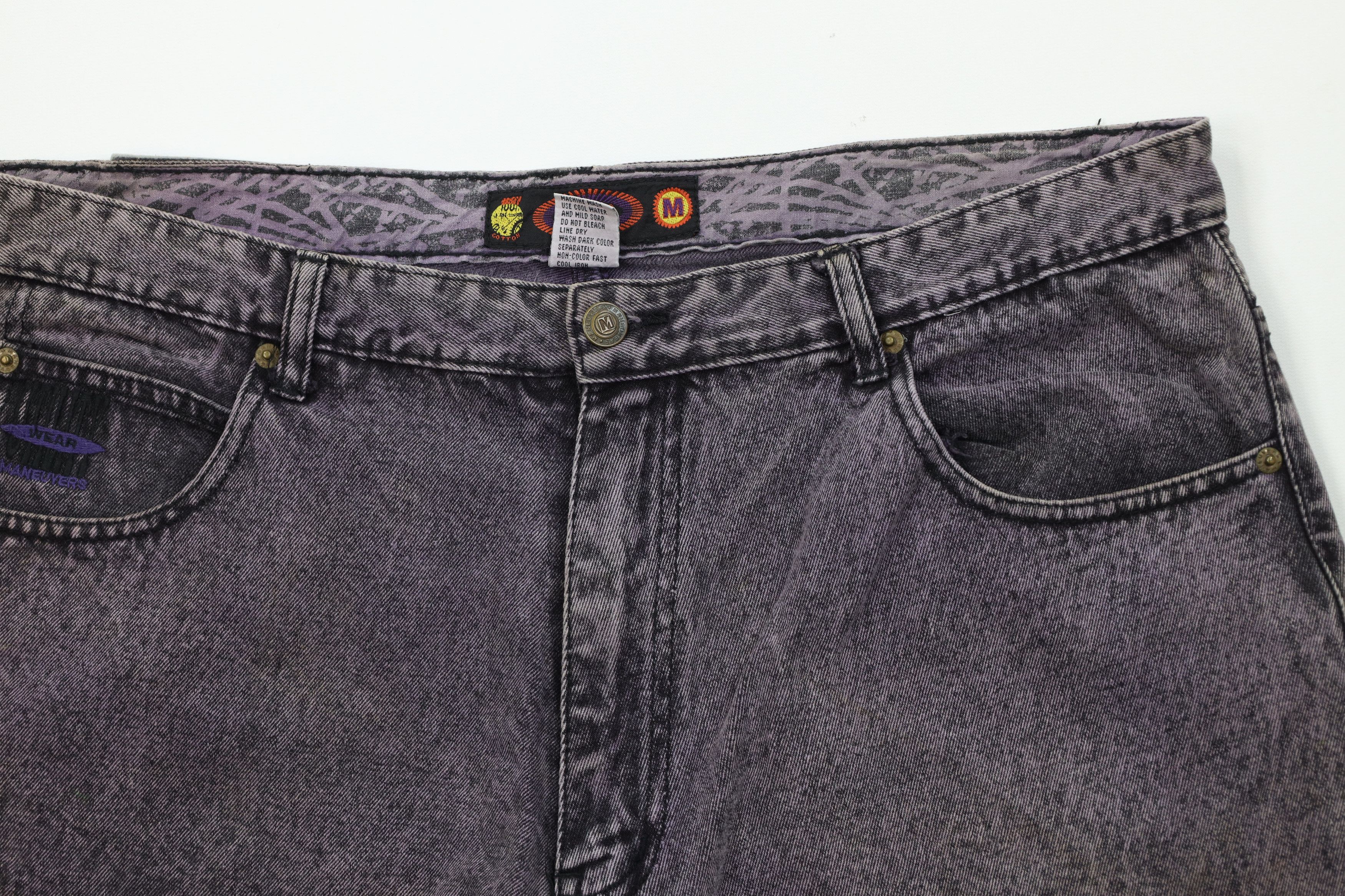 Vintage Vintage 90s Streetwear Fit Acid Wash Denim Shorts Purple Size US 38 / EU 54 - 2 Thumbnail