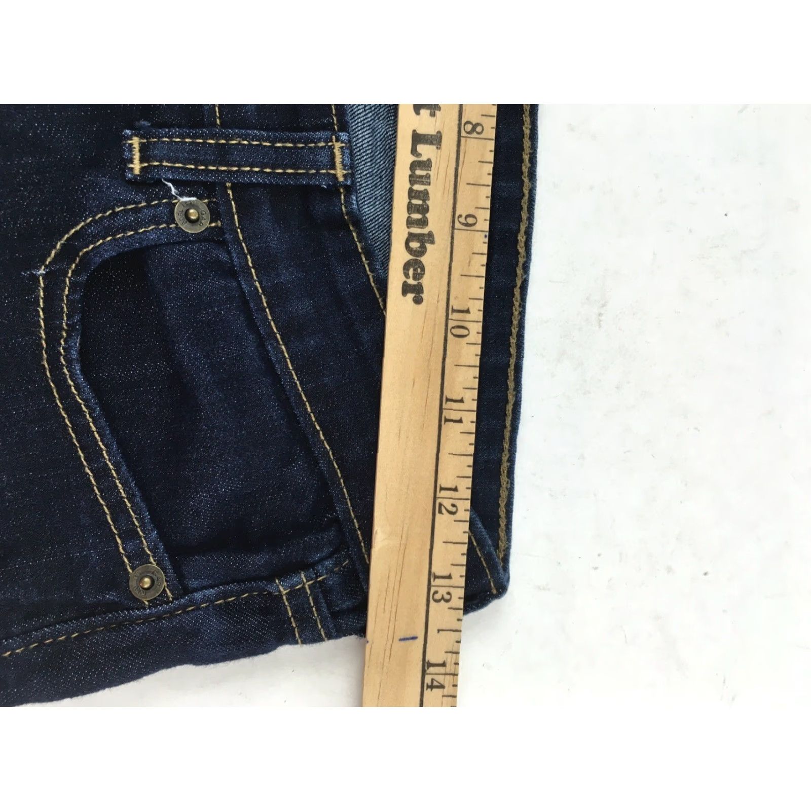 Gap Gap Jeans Size 0/25 Dark Wash Denim Mid Rise Stretchy Watch Pocket Womens Jeans Size 27" / US 4 / IT 40 - 5 Thumbnail