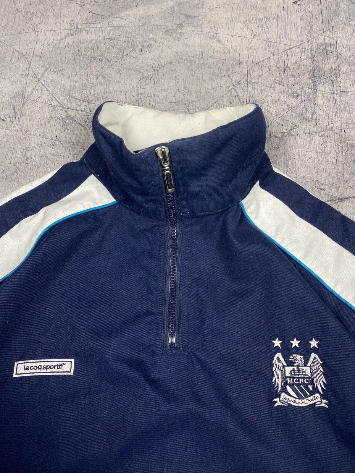 Le Coq Sportif Le Coq Sportif Manchester City MCFC Half Zip Jacket Vintage Size US L / EU 52-54 / 3 - 12 Thumbnail