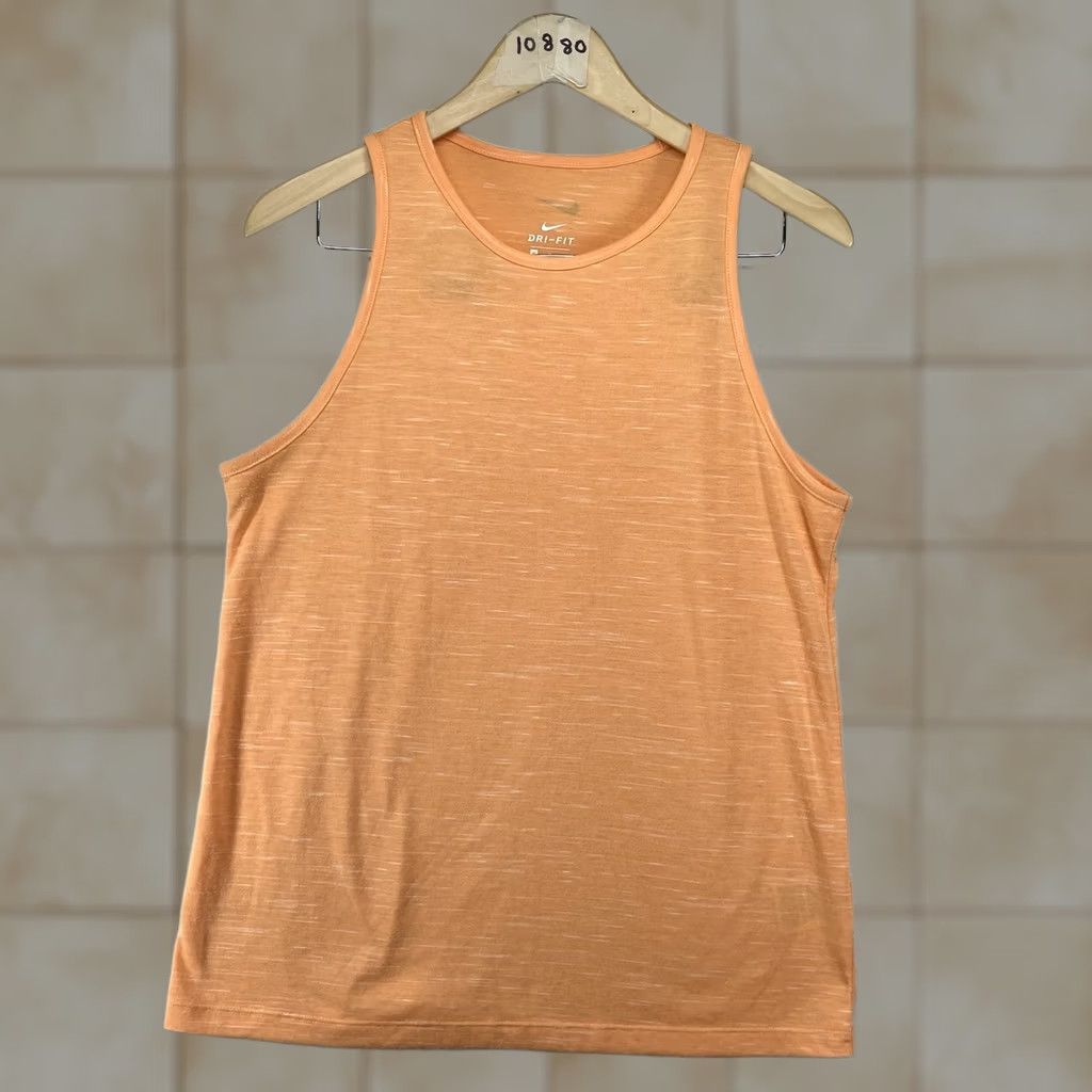Nike Nike Dri-Fit Tank Top Womens Med Orange Activewear Tee Light Heather Sleeveless Size M / US 6-8 / IT 42-44 - 1 Thumbnail