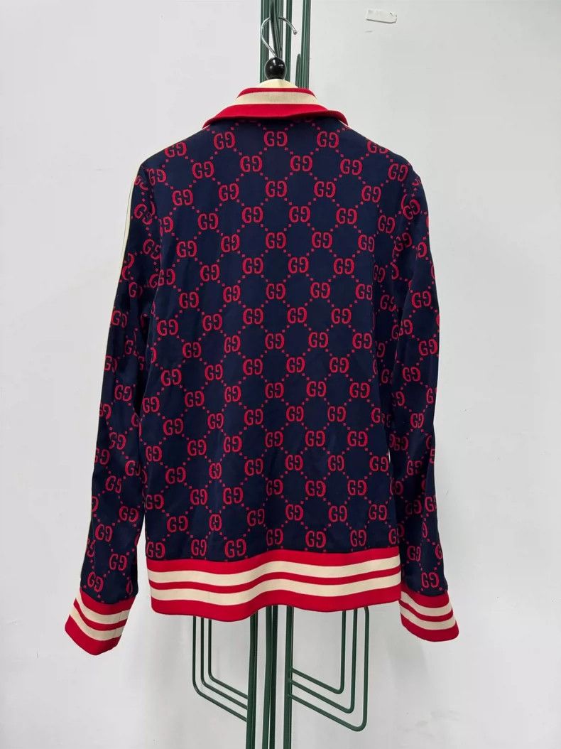 Gucci Gucci Classic gg jacquard stand-up collar zipper long-slee Size US M / EU 48-50 / 2 - 2 Thumbnail