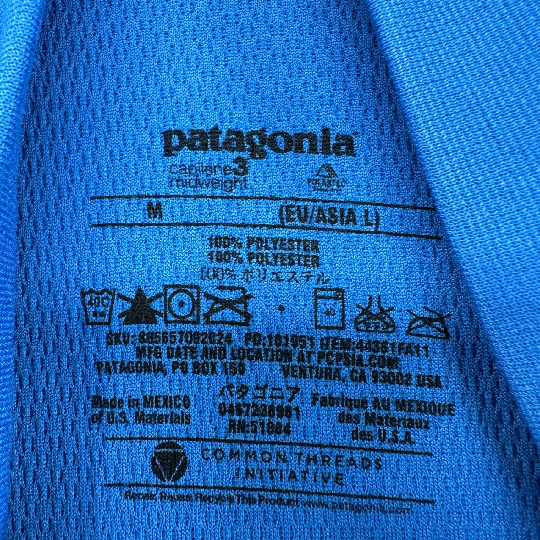 Patagonia Patagonia Shirt Mens M Blue Capilene 3 Midweight Mock Neck Long Sleeve Polyester Regular T-Shirt Mens Size US M / EU 48-50 / 2 - 5 Thumbnail
