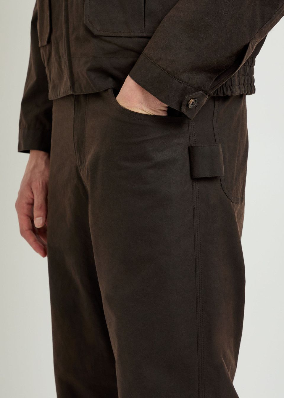 Bode o1mle0226 Waxed Cotton Knolly Brook Trousers in Brown Size US 38 / EU 54 - 5 Thumbnail
