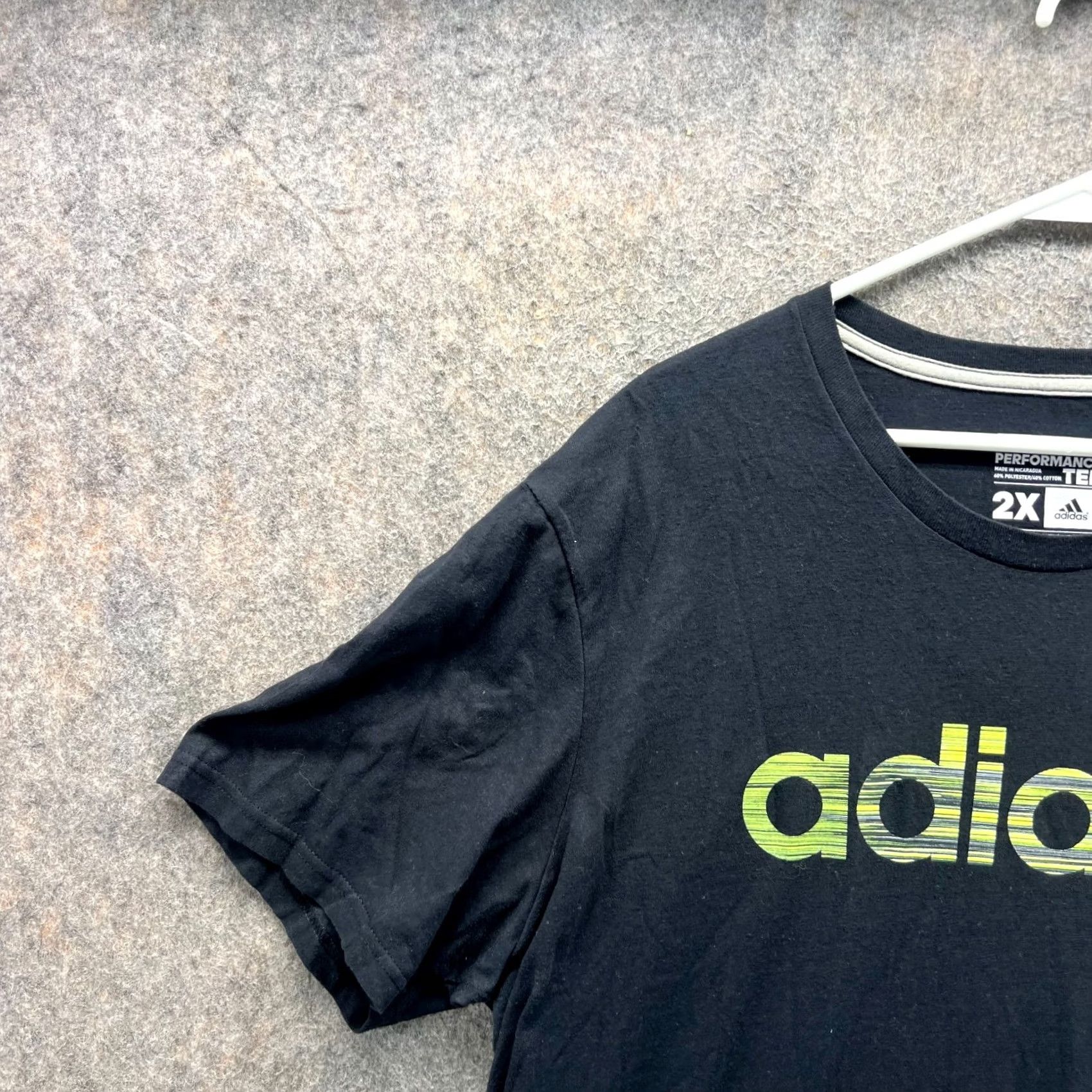 Adidas Adidas Shirt Mens 2X Black Crewneck The Go Tee Performance Cotton Short Sleeve T-Shirt Size US XXL / EU 58 / 5 - 6 Thumbnail