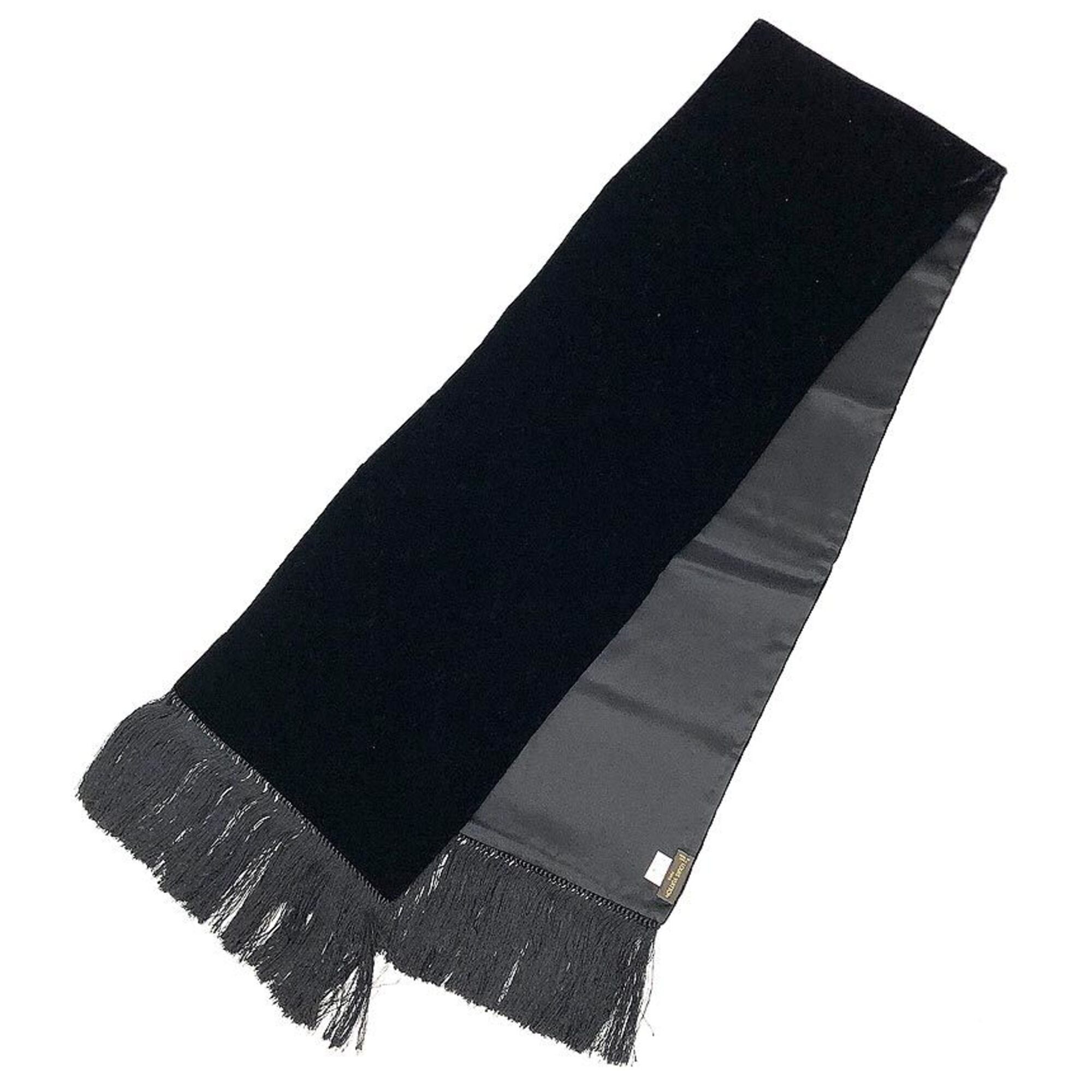 Louis Vuitton Louis Vuitton Monogram Velour Stole Scarf Echarpe Bleu M71994 Velvet Black Women's Size ONE SIZE - 1 Thumbnail