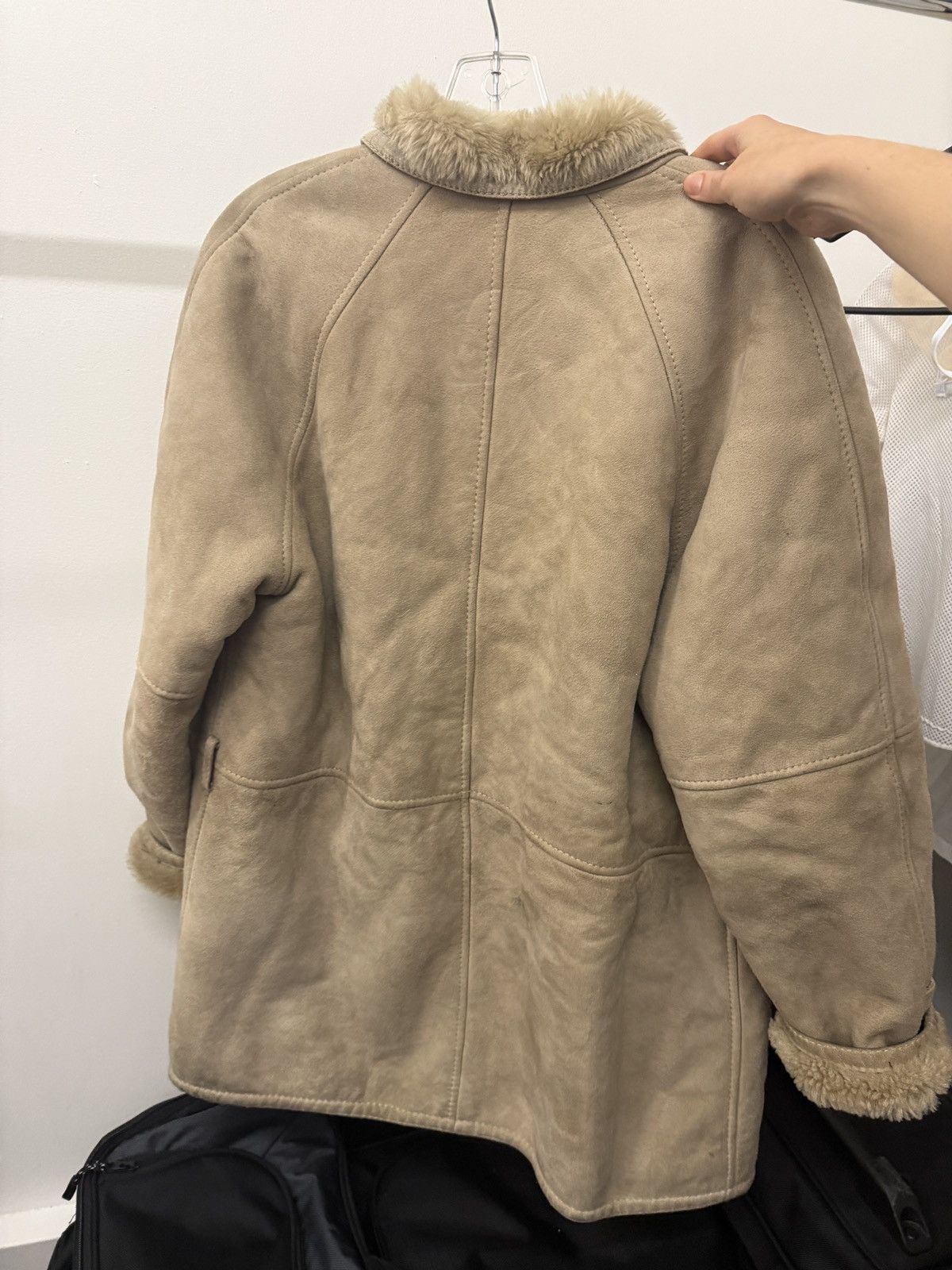 Vintage Vintage Suede/Shearling beige bomber coat Size L / US 10 / IT 46 - 4 Thumbnail