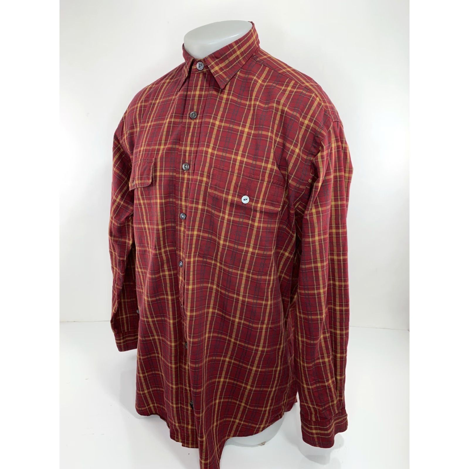Ralph Lauren RRL Ralph Lauren - Mens L Plaid Work Shirt Button-Up Long Sleeve Size L Color Red / Tan / Green Size US L / EU 52-54 / 3 - 3 Thumbnail