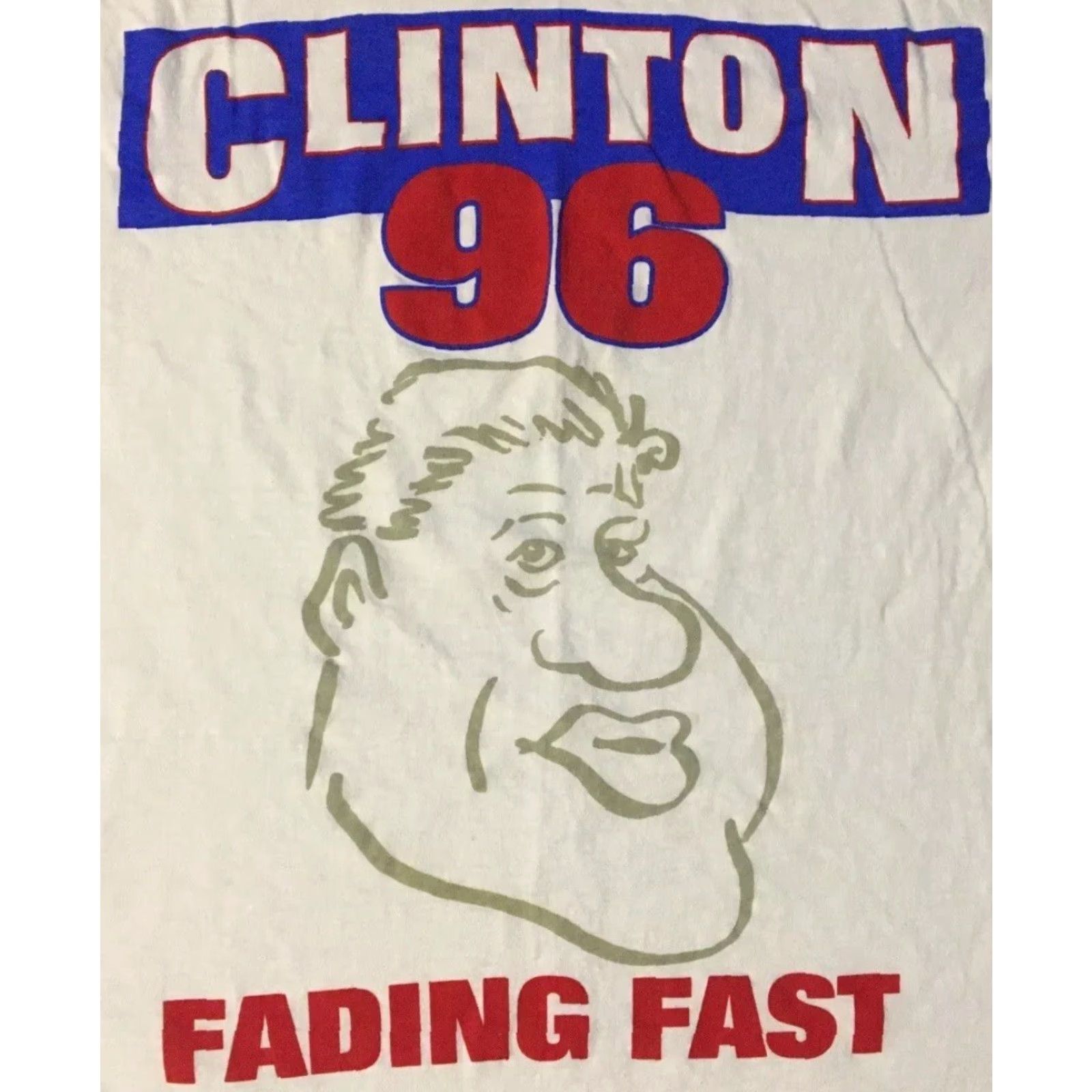 Vintage VINTAGE 90s Bill Clinton Fading Fast Shirt M Politics Funny President Government 80s Shirt Mens L White Single Stitch Graphic Tee Size US L / EU 52-54 / 3 - 2 Thumbnail