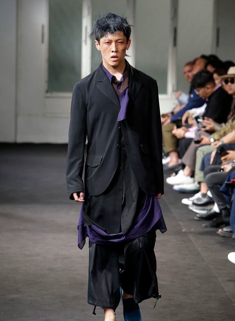 yohji yamamoto 19SS Paneled Long Shirt 2502-Nextarrow