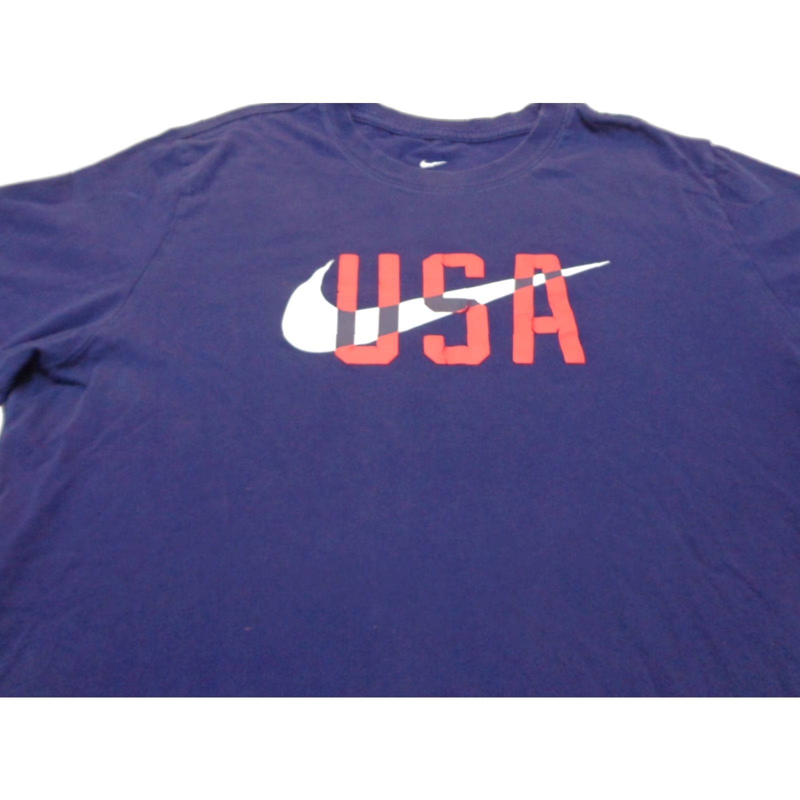 Nike Nike USA Blue Crew Neck Short Sleeve T Shirt Large Men Sports Graphic Vintage: No Flaws Size US L / EU 52-54 / 3 - 1 Thumbnail