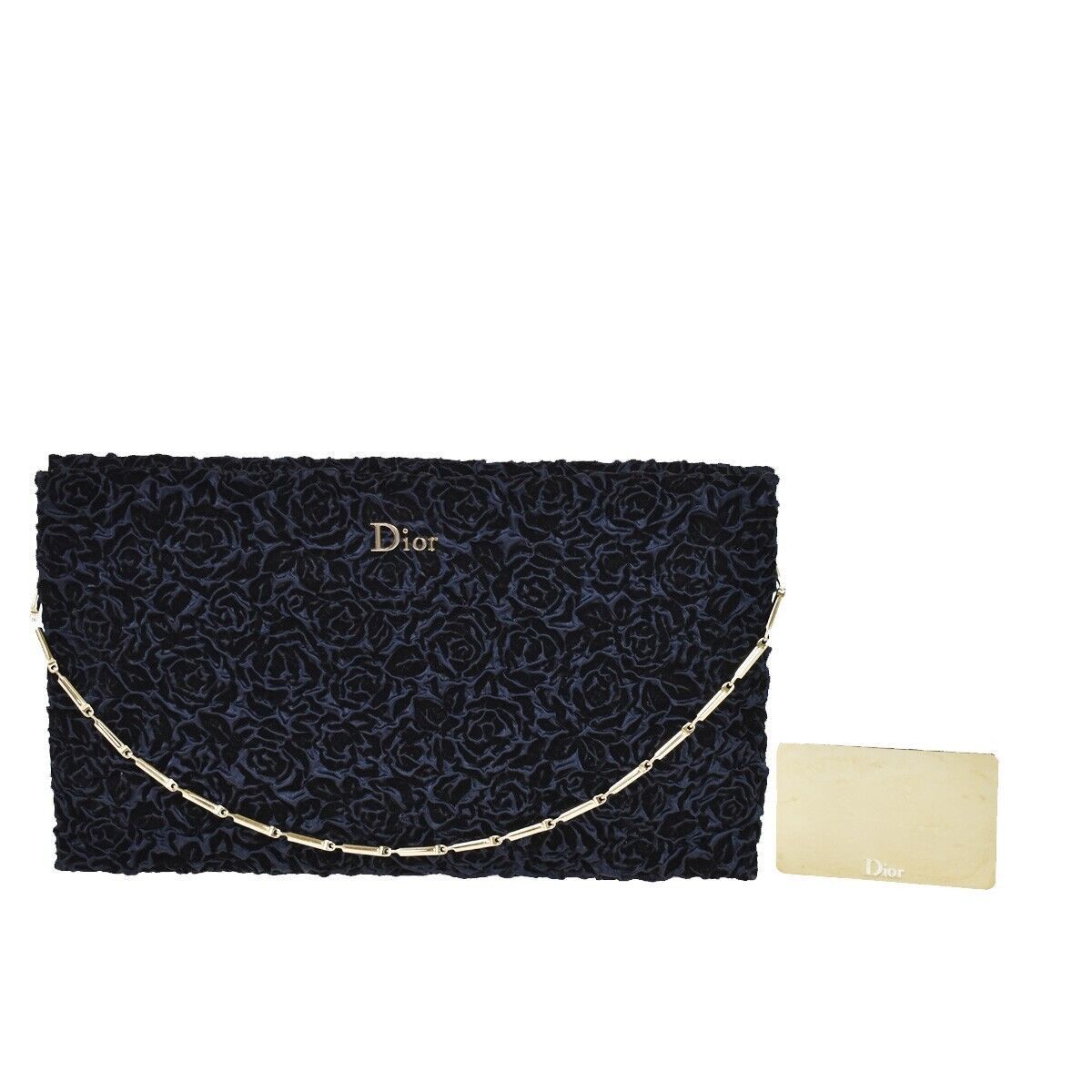Dior Navy Velvet Clutch Bag (Pre-Owned) Size ONE SIZE - 1 Thumbnail