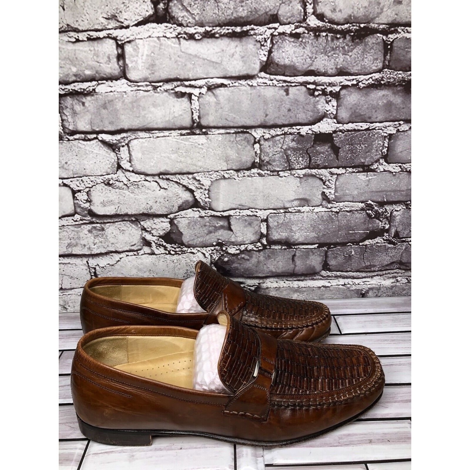 Johnston & Murphy Johnston & Murphy Handcrafted Brown Leather Weaves Dress Loa Size US 11 / EU 44 - 15 Thumbnail
