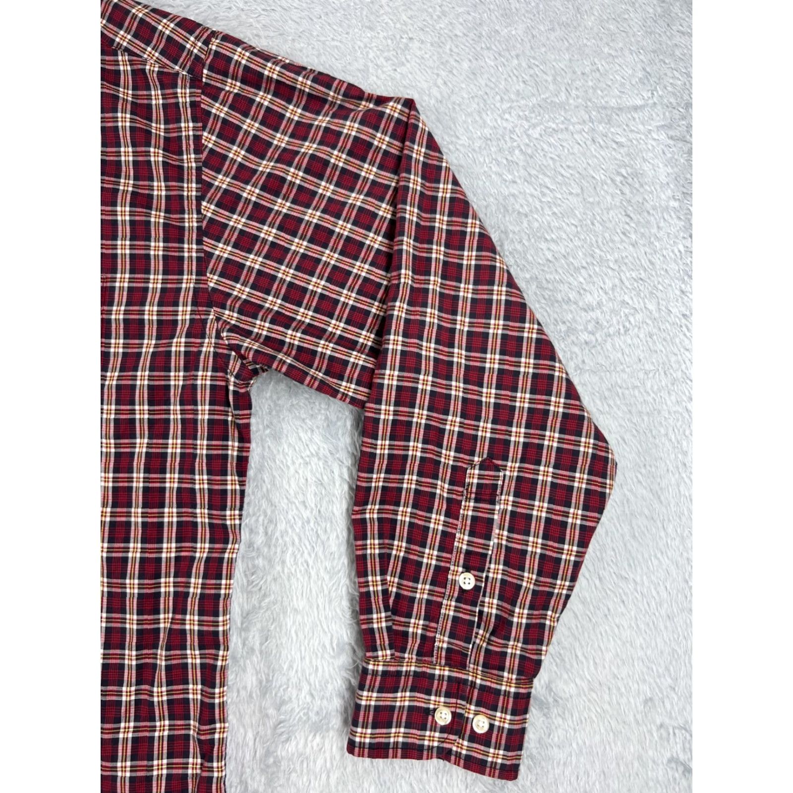 Tommy Hilfiger Tommy Hilfiger Shirt Mens XL Red Plaid Button-Down Long Sleeve Pocket Logo Embroidered Cotton Casual Size US XL / EU 56 / 4 - 2 Thumbnail