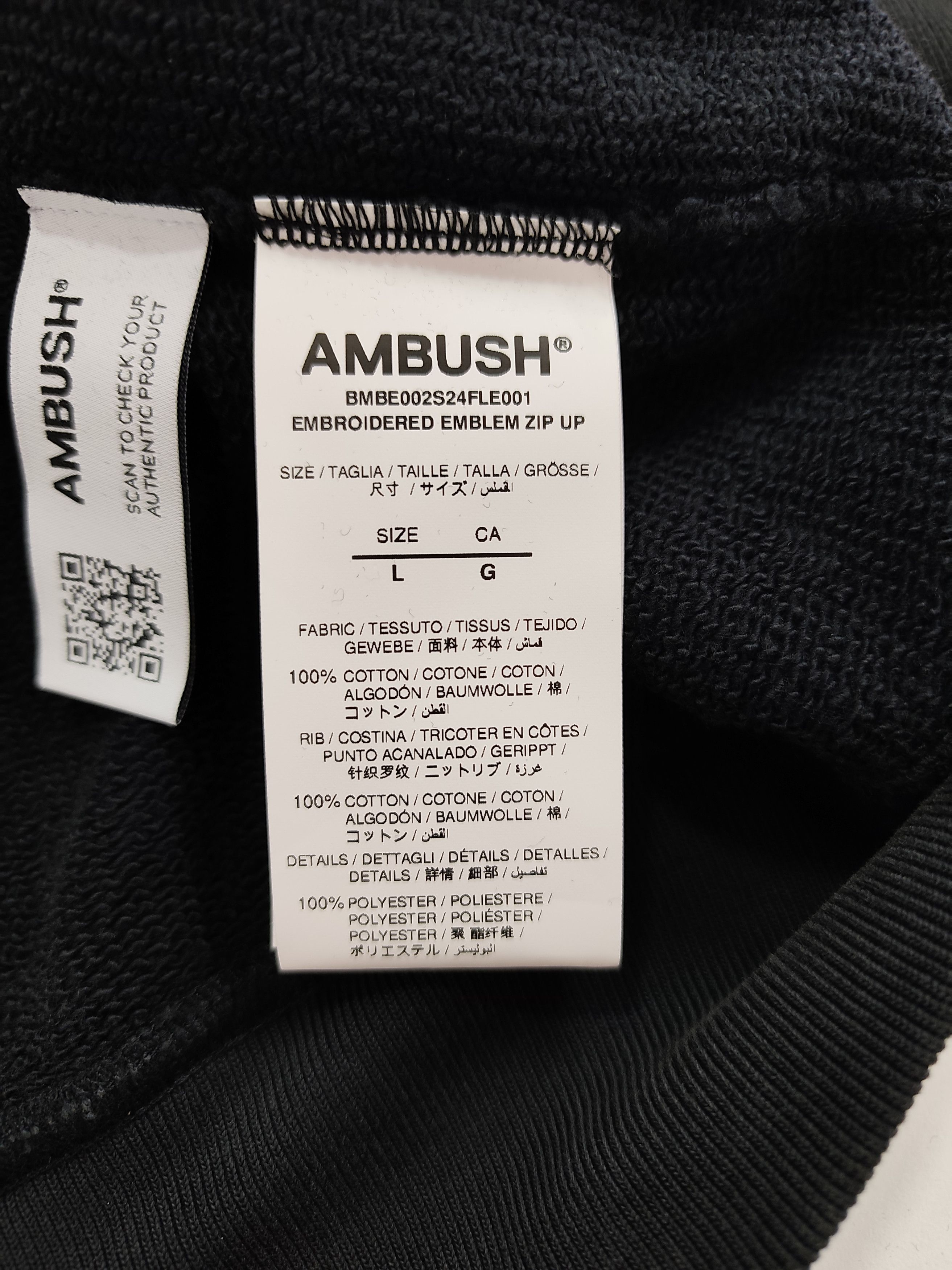 Ambush Design Ambush "Amblem Zip Up Hoodie" Size US L / EU 52-54 / 3 - 7 Thumbnail