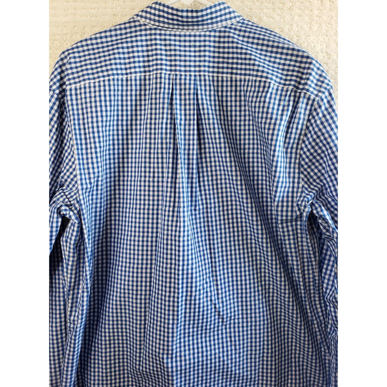 Vintage LL Bean Mens L Reg. Blue White Check Button-Up L. Sleeve Shirt Wrinkle Resistant Size US L / EU 52-54 / 3 - 7 Thumbnail
